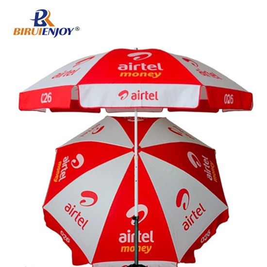 Arc 200cm beach umbrella with tilt red and white