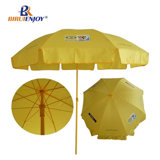 promotional beach umbrella yellow 180cm