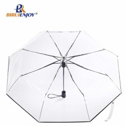 Transparent fold umbrella with clear POE auto open/close