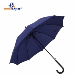 Straight umbrella blue pongee hook handle for men/women