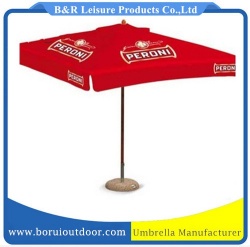 2 meter outdoor parasol metal frame square red