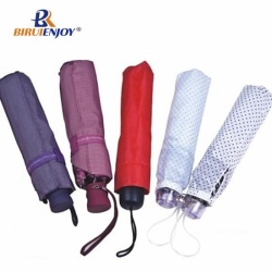 Nice rain/sun umbrella for female 3 folding 21 inch