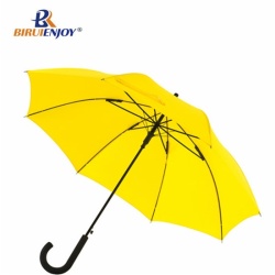 Premium stick umbrella yellow pongee with logo printing