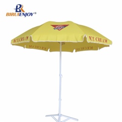 Commercial beach umbrella yellow polyester 180 cm logo parasol