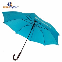 Promotional stick umbrella blue canopy Lebara logo branding auto