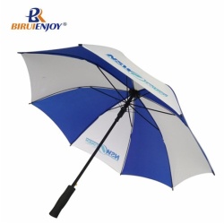 Branding stick umbrella blue white for sports team