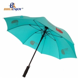 Strong branding umbrella fiber stick blue pongee with logo