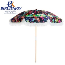 The Best Beach Umbrella for seaside 2019, wood coated pole